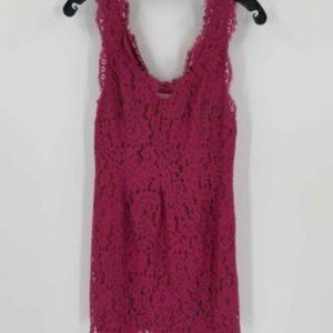EUC Joie Women’s Shift Dress Purple Lace Sleeveless Scoop Neck Lined Party Mini
